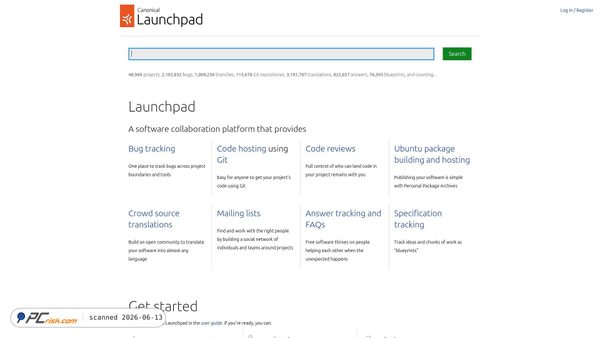 launchpad.net screenshot