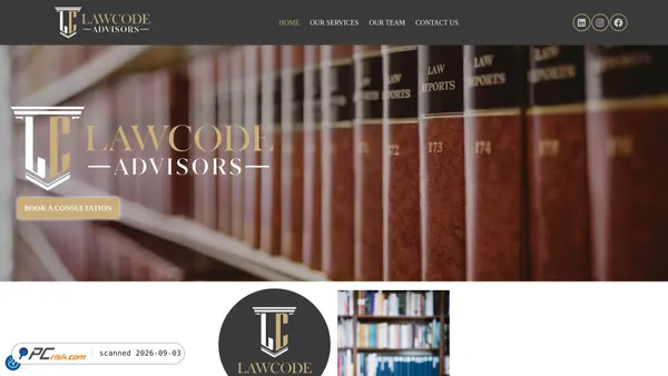 Screenshot di lawcodeadvisors.com