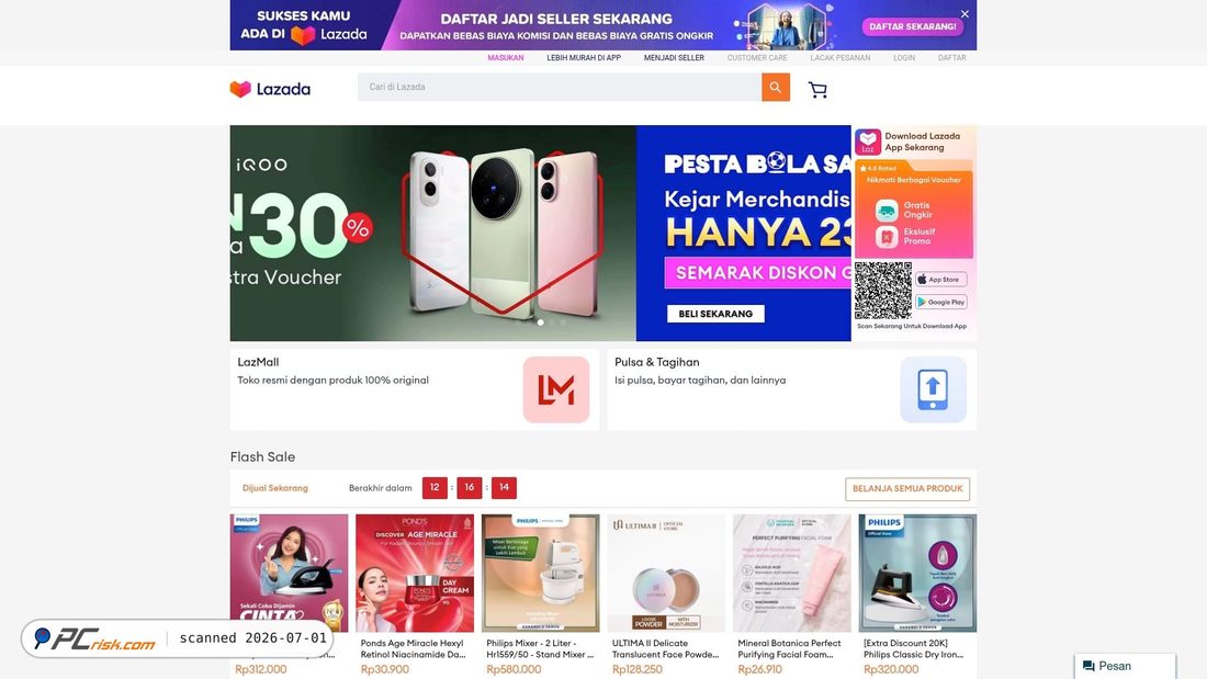 Screenshot of lazada.co.id