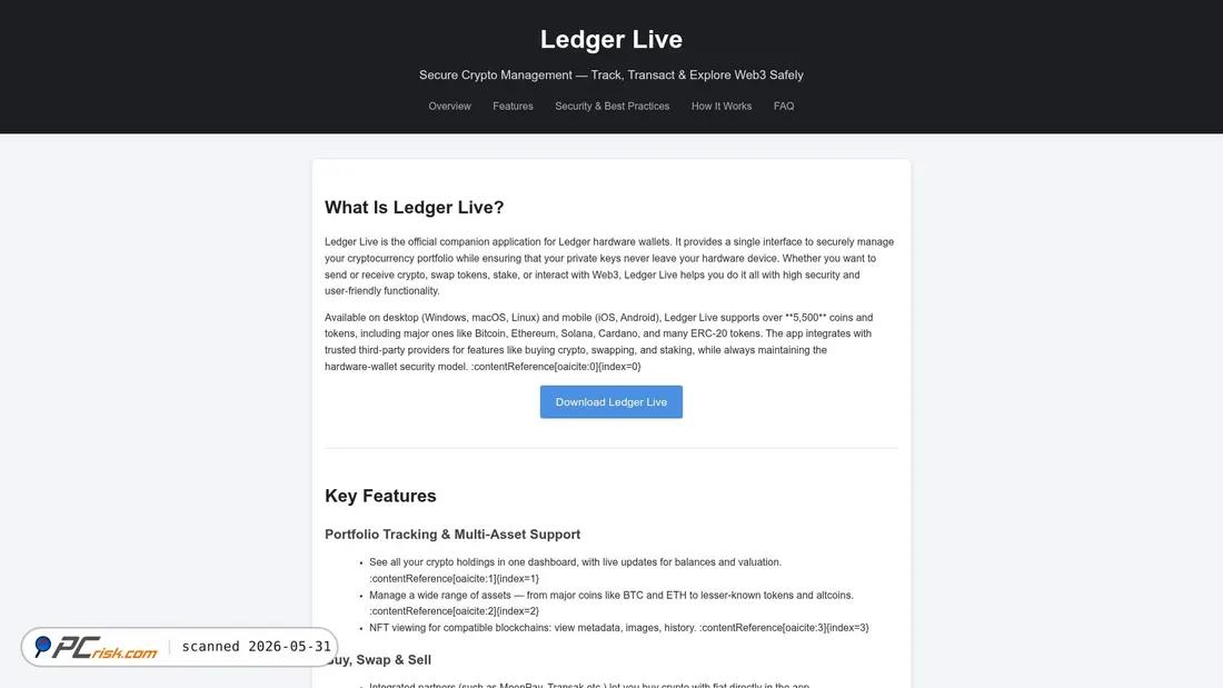 Screenshot von ldgr-live--us.pages.dev