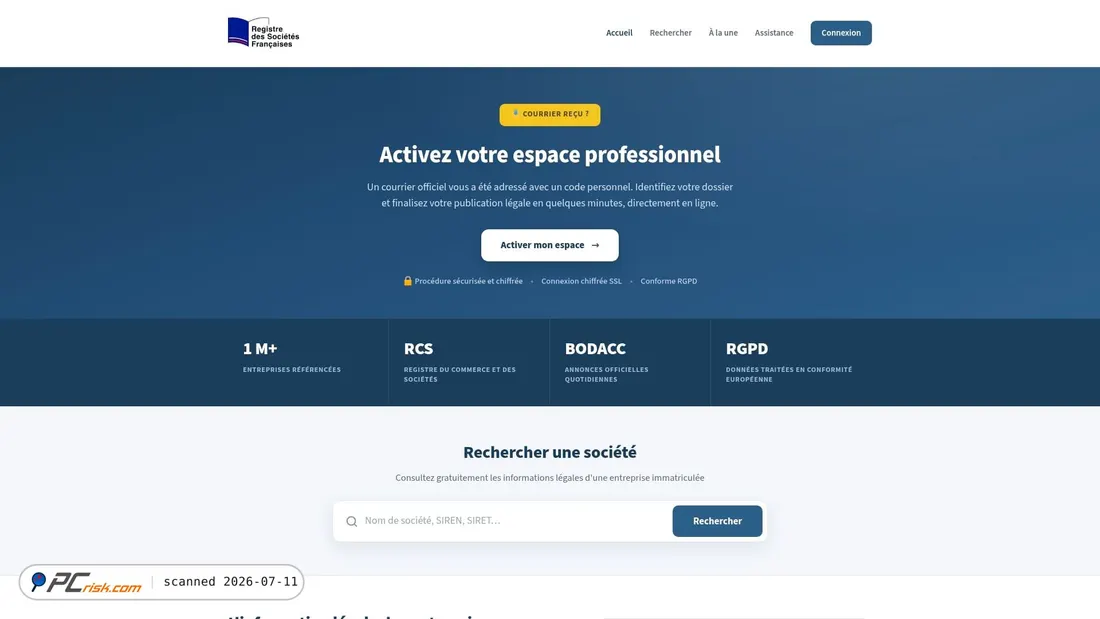 Screenshot of le-registre-des-societes-francaises.fr