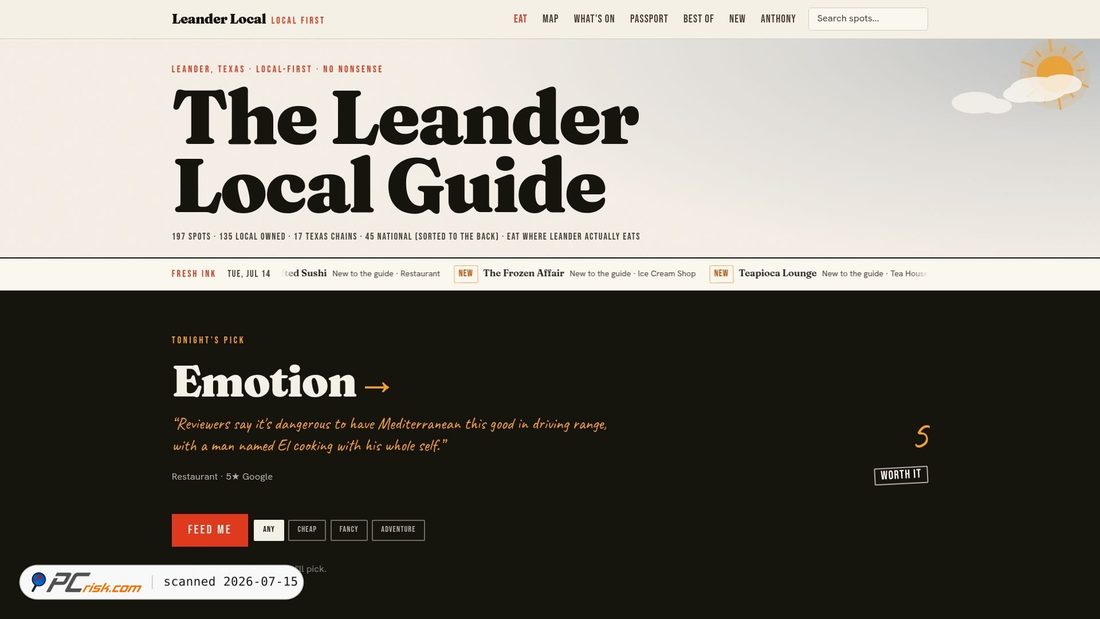 Screenshot of leanderlocalguide.com