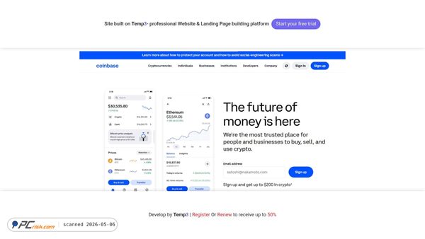 learn-coinbasecom-sign.tem3.io screenshot
