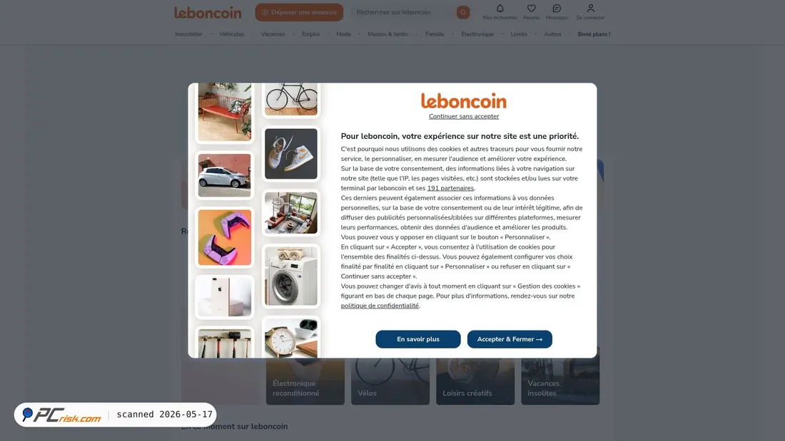 Screenshot of leboncoin.fr