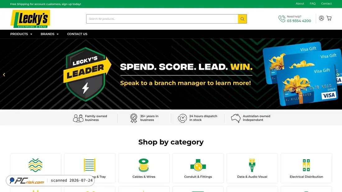 Screenshot of leckys.com.au