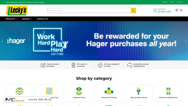 leckys.com.au screenshot