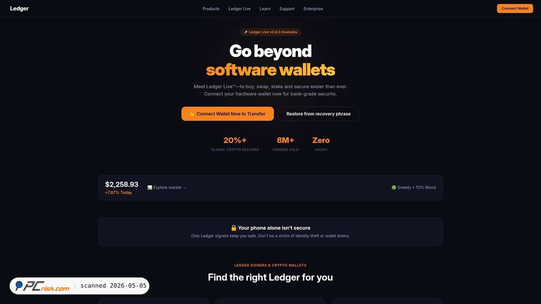 Screenshot of ledger-desktop.io