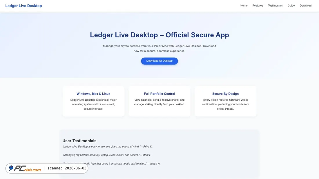 Screenshot of ledger-live-desktoop.pages.dev