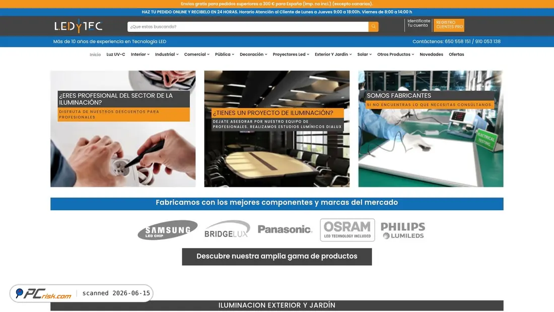 Screenshot di ledytec.com