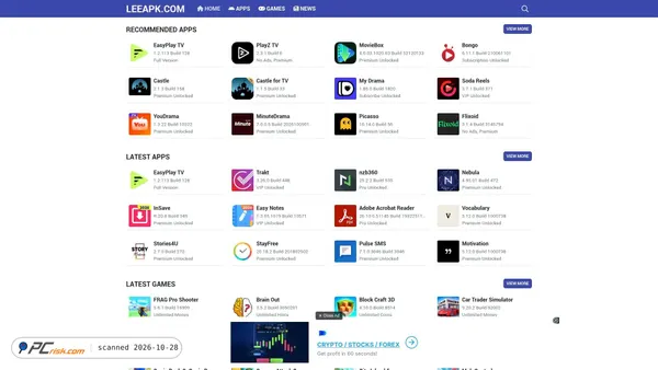 Screenshot di leeapk.com