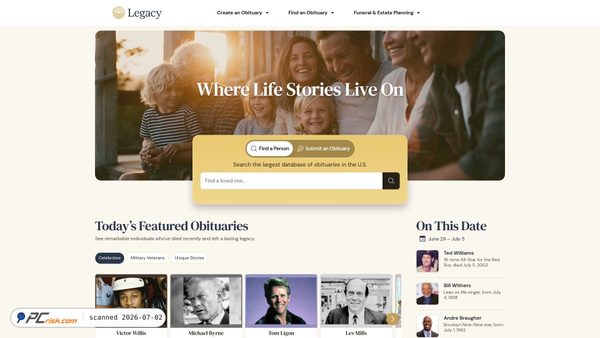 legacy.com screenshot