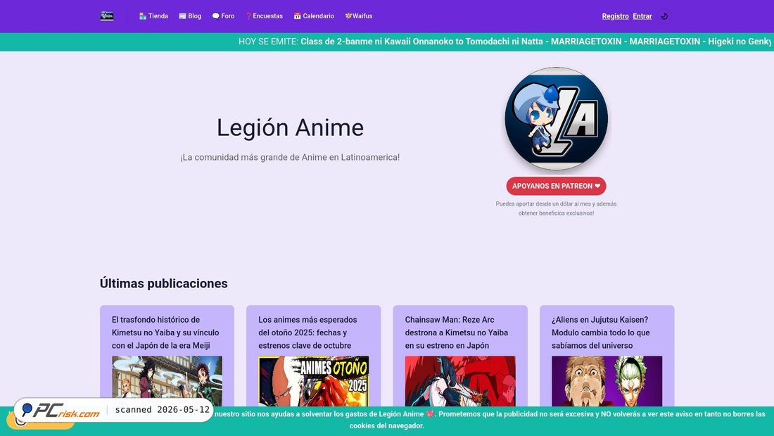 Screenshot von legionanime.xyz