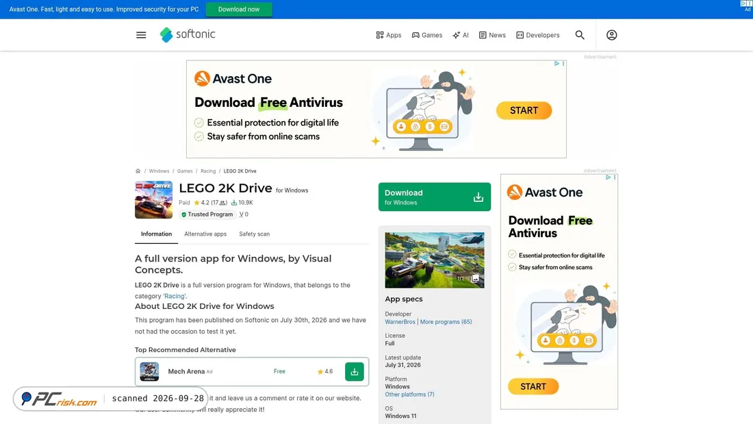 Captura de ecrã de lego-2k-drive.en.softonic.com