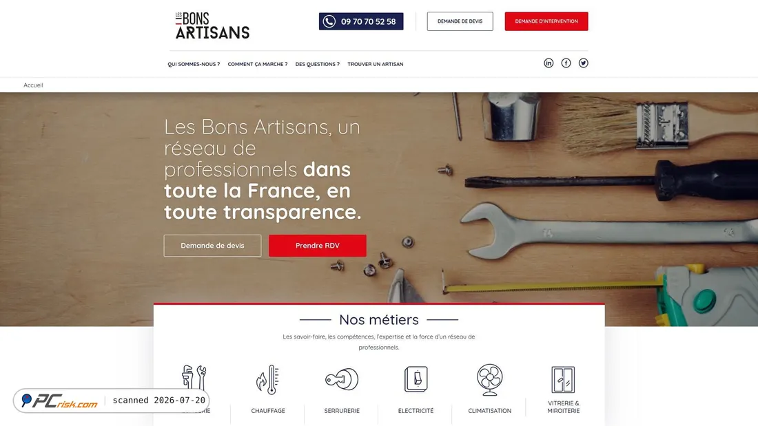 Screenshot of lesbonsartisans.fr