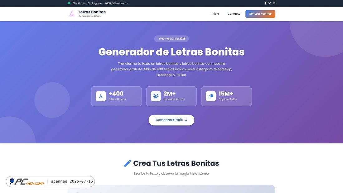 Screenshot of letrasbonitas.dev