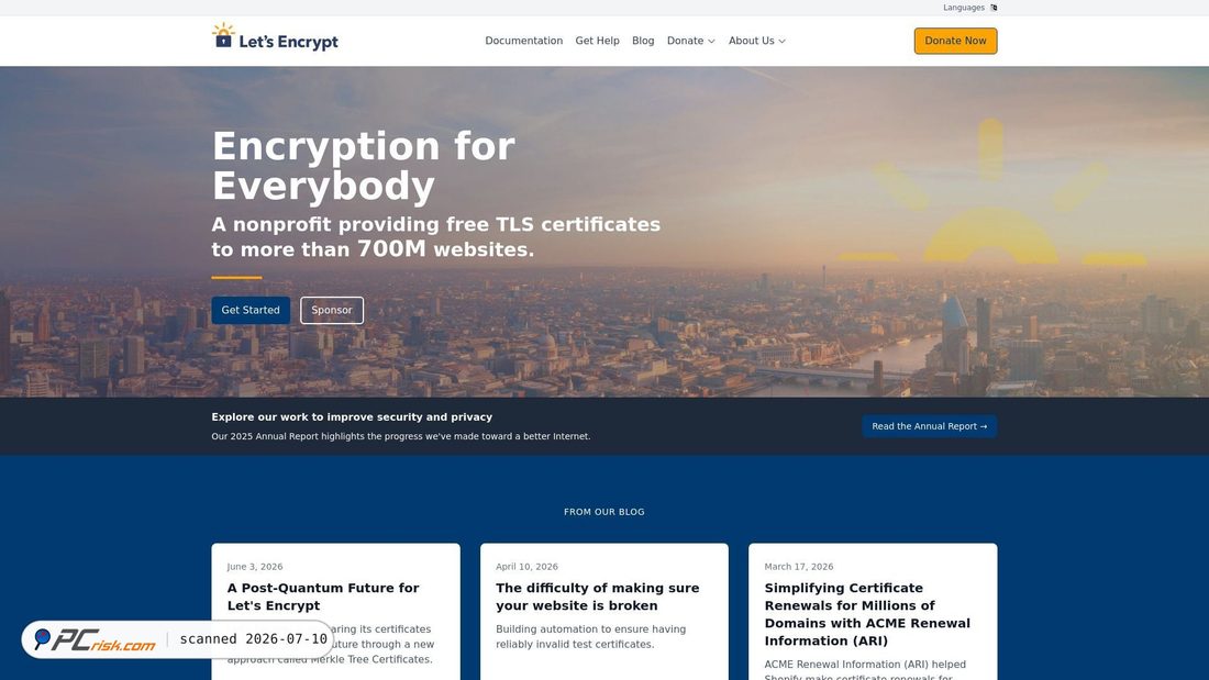 Screenshot von letsencrypt.org