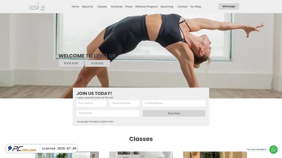 Screenshot of leveluppilates.ae