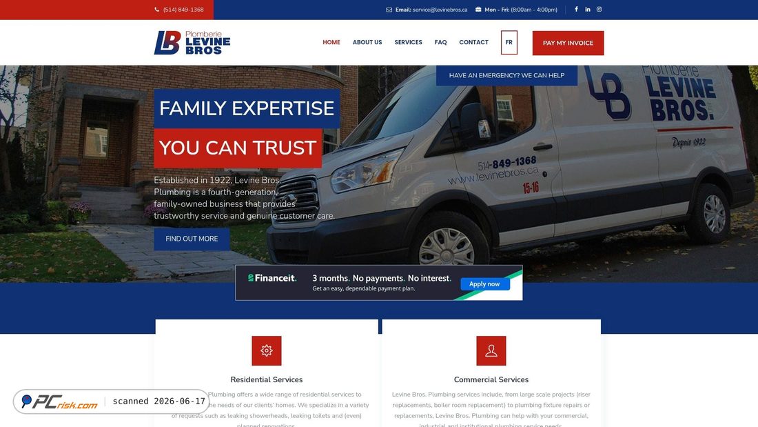 Screenshot of levinebros.ca