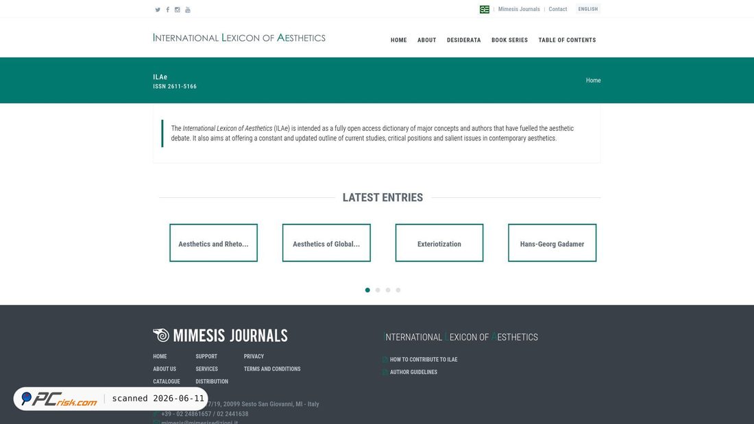 Screenshot di lexicon.mimesisjournals.com