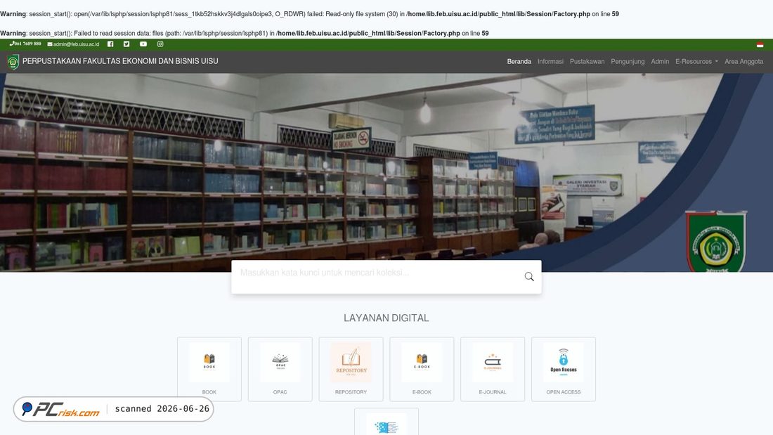 Screenshot of lib.feb.uisu.ac.id