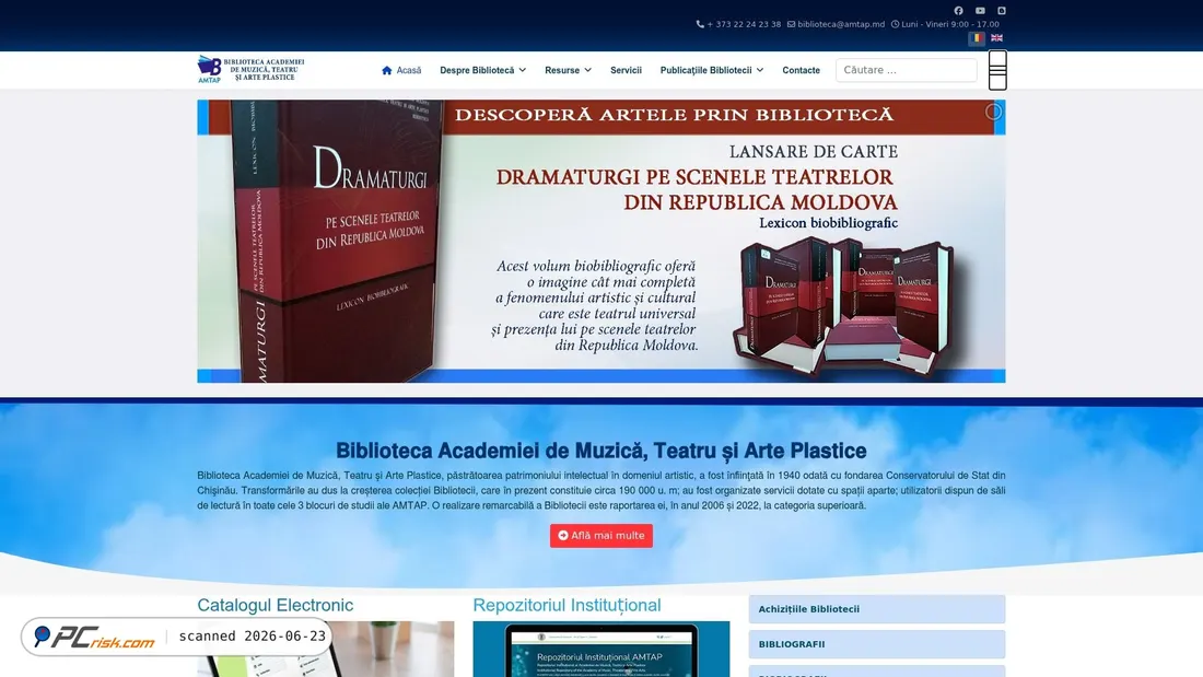 Screenshot of library.amtap.md