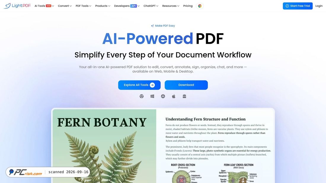 Screenshot of lightpdf.com