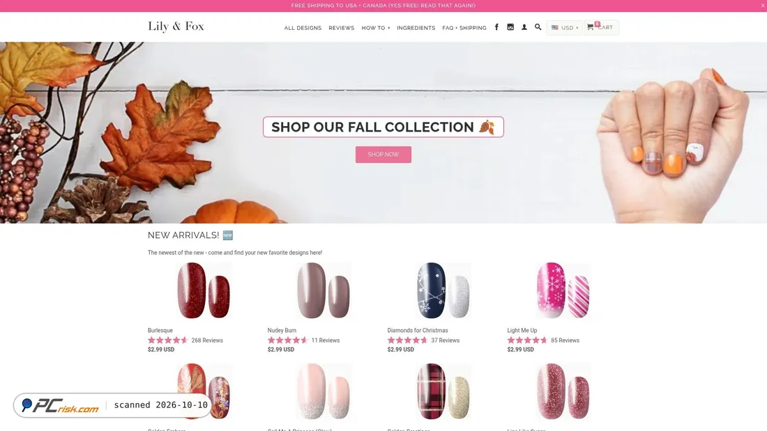 Screenshot of lilyandfox.com