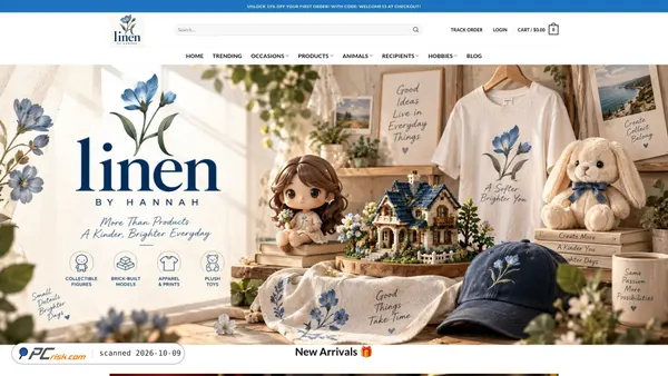 Screenshot di linenbyhannah.com