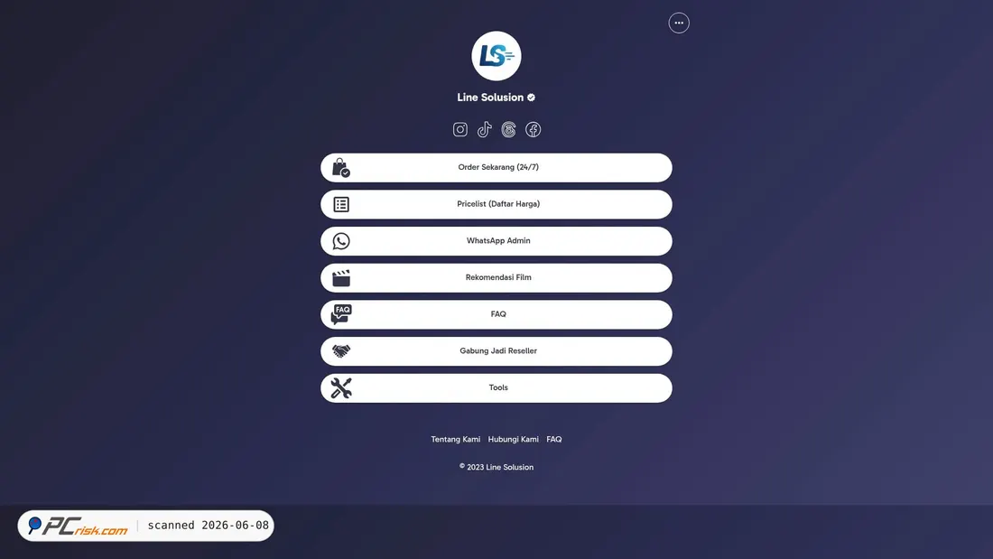 Screenshot of linesolusion.store