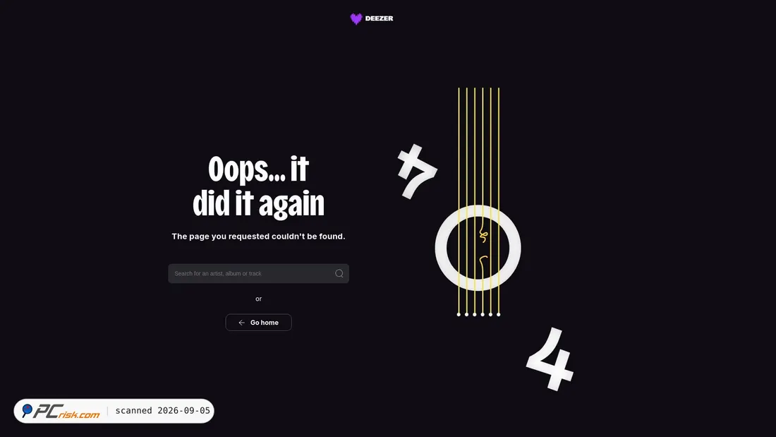 Screenshot von link.deezer.com