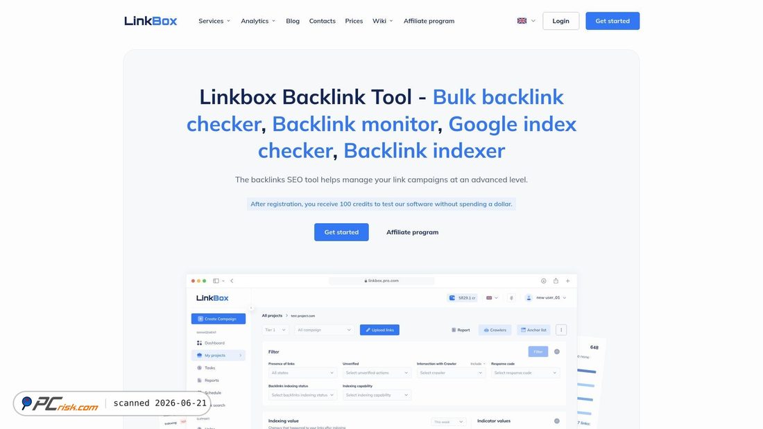 Screenshot of linkbox.pro