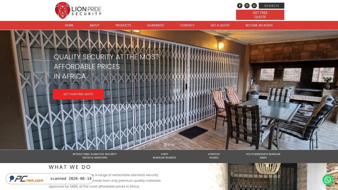 Screenshot of lionprideproducts.co.za