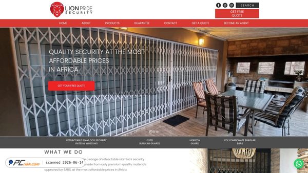 lionprideproducts.co.za screenshot