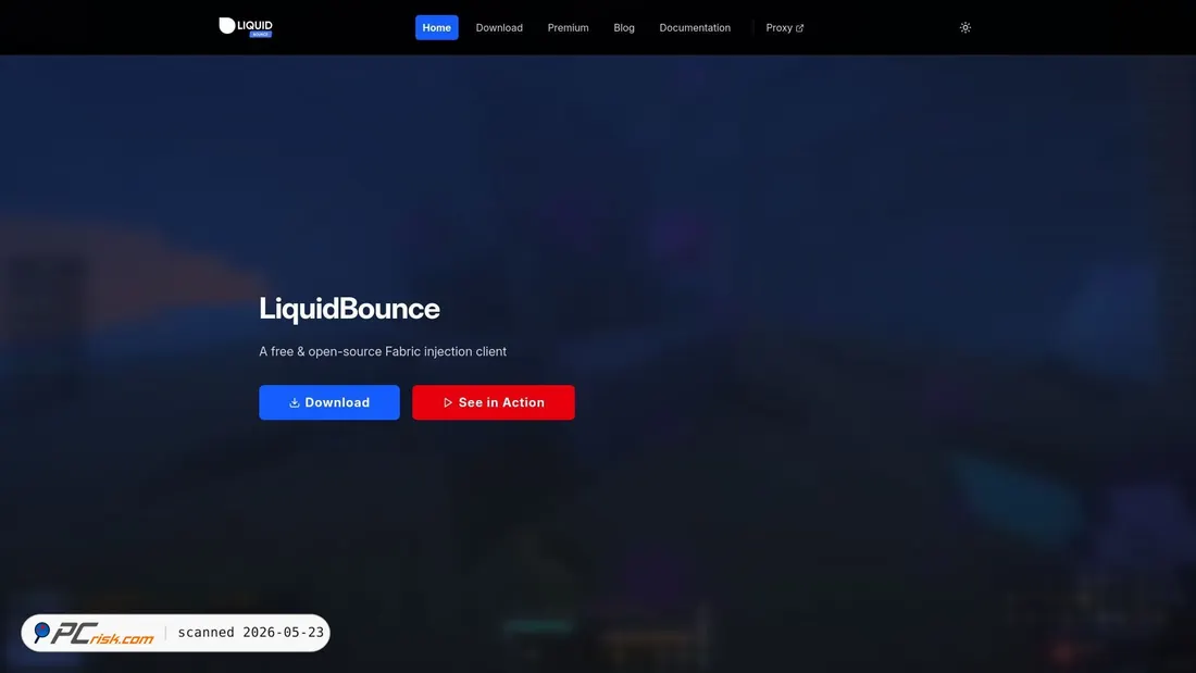 Screenshot of liquidbounce.net