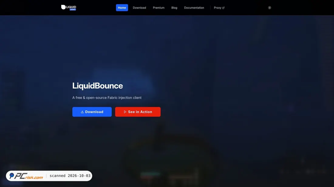 Screenshot von liquidbounce.net