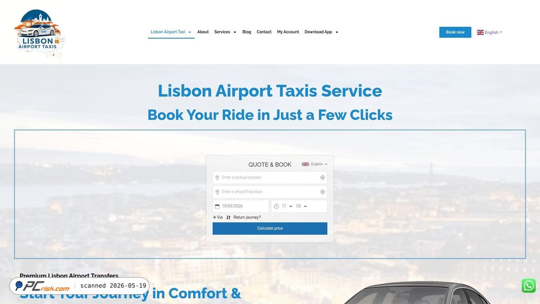 Captura de pantalla de lisbonairporttaxis.com