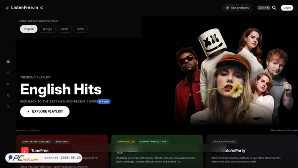 listenfree.in screenshot