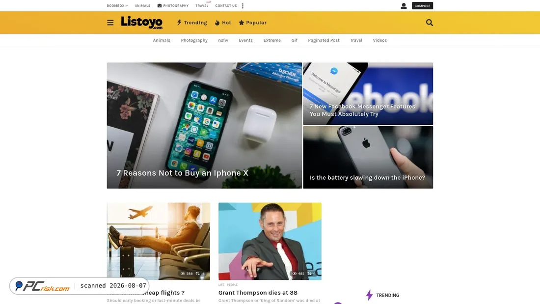 Screenshot of listoyo.com
