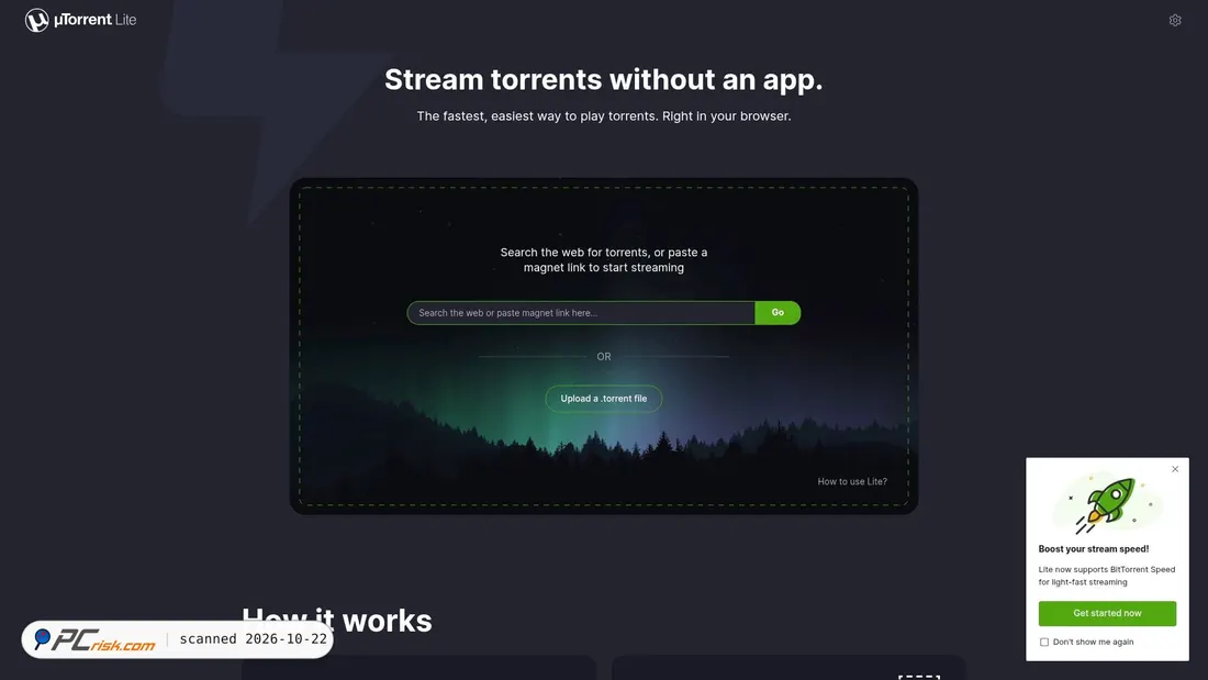 Capture d’écran de lite.utorrent.com