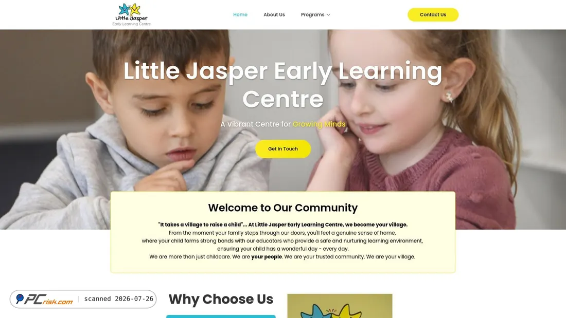 Screenshot of littlejasperearlylearning.com.au