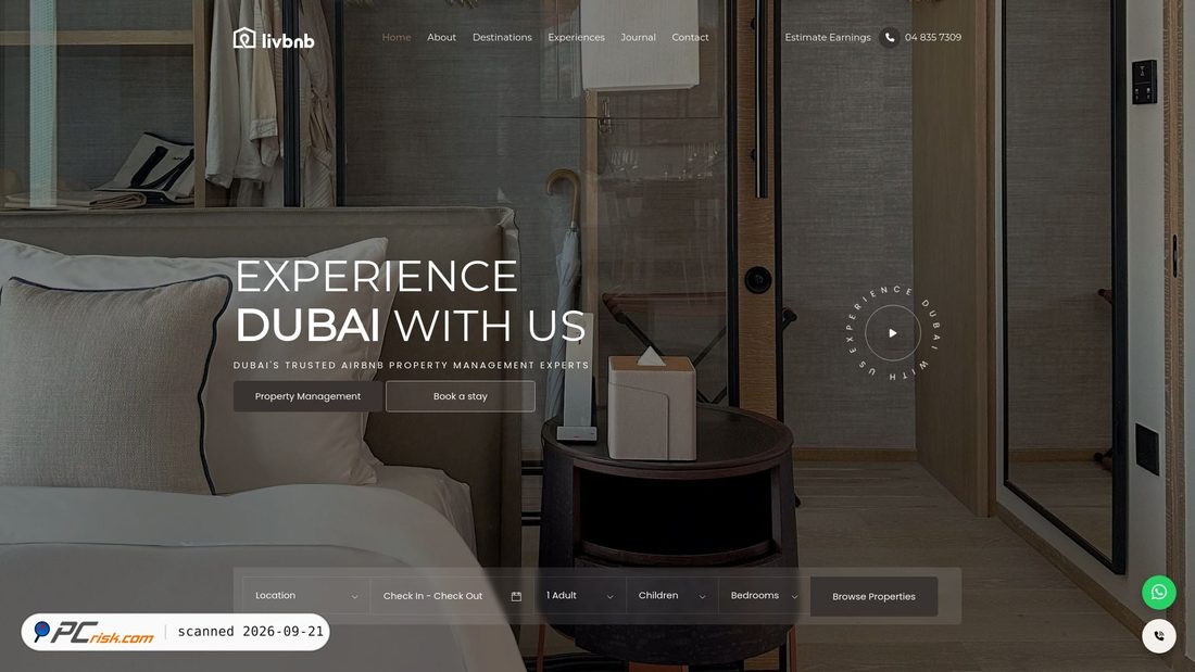 Captura de ecrã de livbnb.com