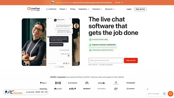 livechatinc.com screenshot