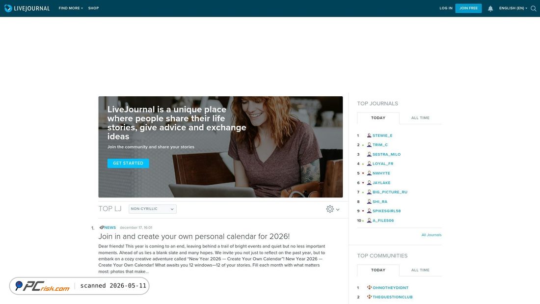Screenshot von livejournal.com