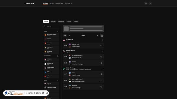 livescore.com screenshot