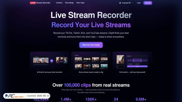 livestreamrecorder.com screenshot