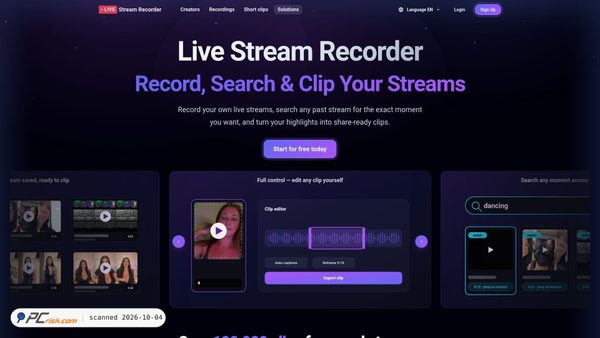 livestreamrecorder.com screenshot