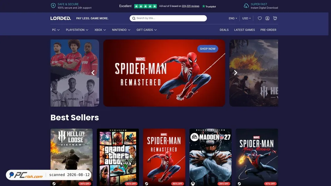 Screenshot von loaded.com