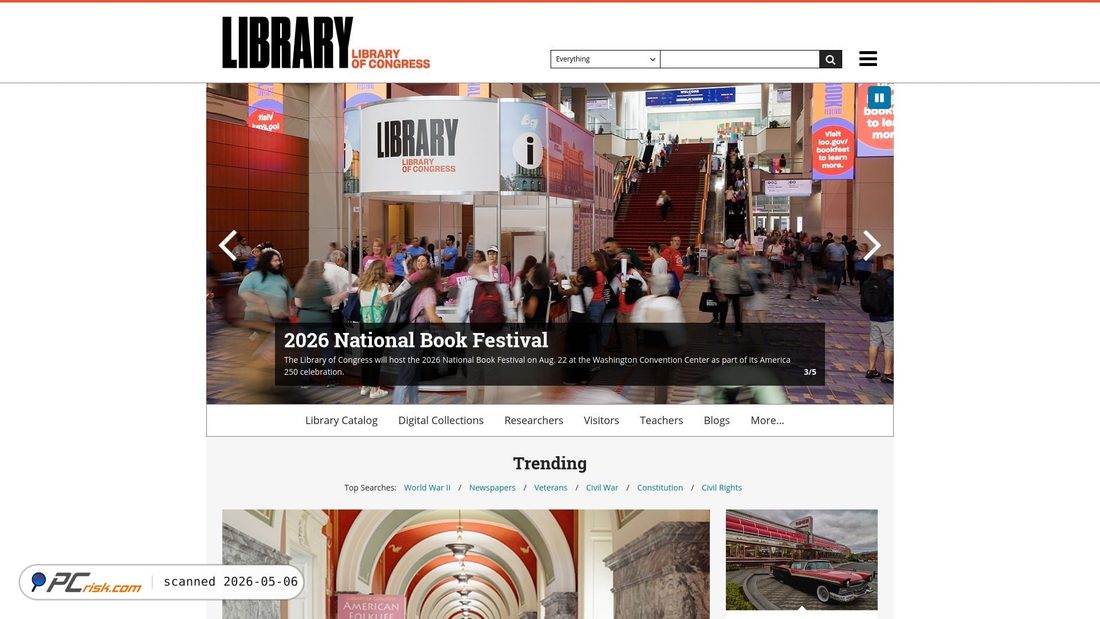 Screenshot of loc.gov