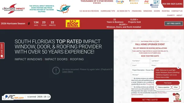 Captura de ecrã de locktightimpact.com