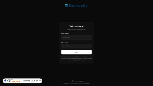 login.borrowlly.com screenshot